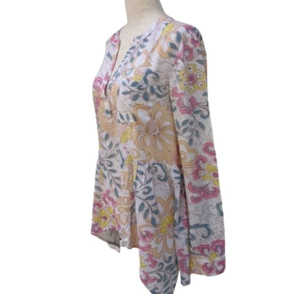 Anthropologie Maeve Floral Long Sleeve Blouse 6 - Picture 4 of 9